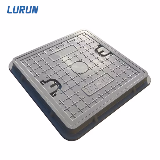 700X700mm FRP/GRP Composite Square Manhole Cover with Pull Rings